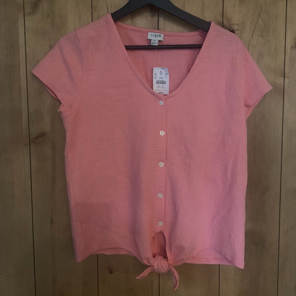 J. Crew Button Down Tie Front Blouse